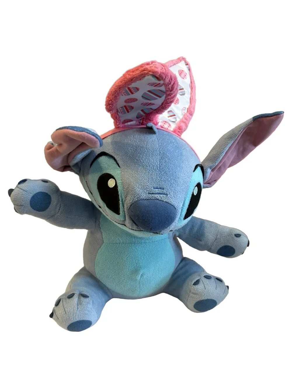 Disney Stitch Easter Bunny Ears Plush Stuffed Animal Blue Pink Just Play 12”